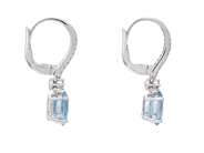 Jewellery - EARRINGS, 18K white gold with 2 aquamarines 1,94 ctw - View 2
