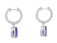 Jewellery - EARRINGS, 18K white gold with 2 items tanzanites 2,61 ctw - View 2