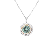 Jewellery - PENDANT/CHAIN, 18K white gold/gold with green tourmaline 1,46 ct - View 1