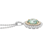 Jewellery - PENDANT/CHAIN, 18K white gold/gold with green tourmaline 1,46 ct - View 2