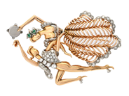 Jewellery - BROOCH, 18K gold/white gold - View 1