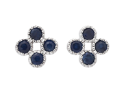 Jewellery - EARRINGS, 18K white gold with 4 blue sapphires 0,33 ctw - View 1