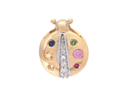 Jewellery - PENDANT, 18K gold with sapphires and rubies single cut diamonds 0,04 ctw - View 1