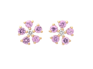 Jewellery - EARRINGS, 18K gold with pink sapphires 0,35 ctw - View 1