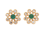 Jewellery - EARRINGS, 18K gold with emeralds 0,11 ctw - View 1