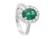 Jewellery - CLUSTER RING, 18K white gold - View 1