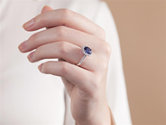 Jewellery - CLUSTER RING, 18K white gold - View 4