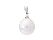 Jewellery - PEARL PENDANT, 18K white gold with pearshaped South sea pearl 9,9 mm brilliant cut diamond 0,03 ctw - View 1