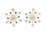 Jewellery - EARRINGS, 18K gold with blue sapphires 0,07 ctw - View 1
