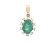 Jewellery - CLUSTER PENDANT, 18K gold with emerald 0,74 ct - View 1