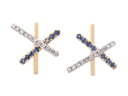 Jewellery - EARRINGS, 18K gold with blue sapphires 0,08 ctw - View 1