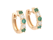 Jewellery - HOOP EARRINGS, 18K gold with emeralds 0,26 ctw - View 1