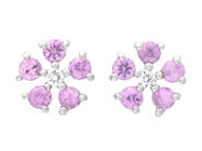 Jewellery - EARRINGS, 18K white gold with pink sapphires 0,33 ctw - View 1