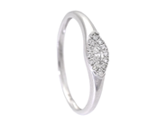 Jewellery - RING, 18K white gold with marquise and brilliant cut diamond cut diamonds 0,12 ctw - View 1