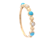 Jewellery - RING, 18K gold with turquoises 0,23 ctw - View 1