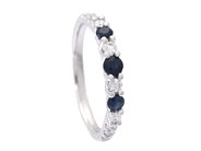 Jewellery - RING, 18K white gold with blue sapphires 0,33 ctw - View 1