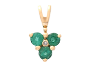 Jewellery - PENDANT, 18K gold with emerald 0,23 ctw - View 1
