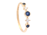 Jewellery - RING, 18K gold with blue sapphires 0,24 ctw - View 1