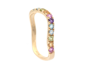 Jewellery - RING, 18K gold with colourstones 0,41 ctw - View 1