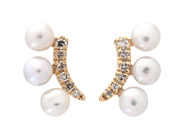 Jewellery - EARRINGS, 18K white gold with cultured freshwater pearls approx. 2,7 mm - View 1