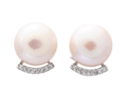Jewellery - PEARL EARRINGS, 18K gold with button shaped cultured freshwater pearls approx. 7,8 mm - View 1