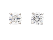 Jewellery - SOLITAIRE EARRINGS, 18K white gold - View 1