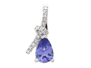 Jewellery - PENDANT, 18K white gold with tanzanite 0,32 ctw - View 1