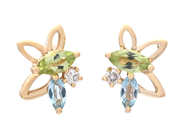 Jewellery - EARRINGS, 18K gold with 2 blue topazes 0,20 ctw - View 1