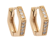 Jewellery - HOOP EARRINGS, 18K gold with single cut diamonds 0,08 ctw - View 1