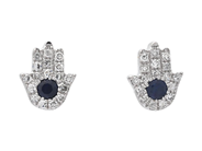Jewellery - EARRINGS, 18K white gold blue sapphires 0,10 ctw - View 1