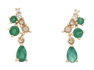 Jewellery - EARRINGS, 18K gold with 6 emeralds 0,76 ctw - View 1
