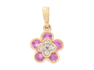 Jewellery - PENDANT, 18K gold with pink sapphires 0,32 ctw - View 1
