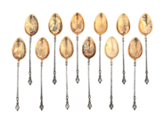 Silverware, NILS AUGUST MALMQVIST, small coffee spoons. silver partly gilt, in auction: Christmas – Saturday 13 December