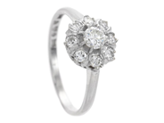 Jewellery - CLUSTER RING, platinum - View 1