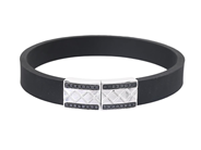 Jewellery - BRACELET, 18K white gold/rubber - View 1