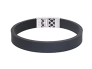 Jewellery - BRACELET, 18K white gold/rubber - View 2