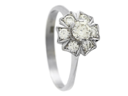 Jewellery - CLUSTER RING, 18K white gold - View 1