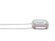 Jewellery - pendant with chain, 18K white gold - View 2