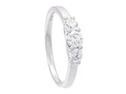 Jewellery - THREE STONE RING, 18K white gold 3 brilliant cut diamonds 0,48 ctw - View 1