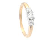 Jewellery - THREE STONE RING, 18K gold with brilliant cut diamonds 0,37 ctw - View 1