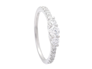 Jewellery - RING, 18K white gold with 15 brilliant cut diamonds 0,50 ctw - View 1