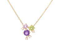 Jewellery - NECKLACE, 18K gold with peridot 0,19 ctw - View 1