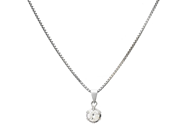 Jewellery - SOLITAIRE PENDANT WITH CHAIN, 18K white gold - View 1
