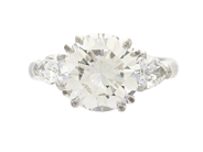 Jewellery - THREE STONE RING, 18K white gold - View 3