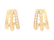 Jewellery - EARRINGS, 18K gold with 24 brilliant cut diamonds 0,18 ctw - View 1