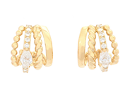 Jewellery - EARRINGS, 18K gold with 2 pear shaped diamonds 0,27 ctw - View 1