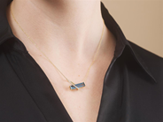 Jewellery - NECKLACE, 18K gold with blue topaz 4,88 ctw - View 3