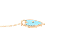 Jewellery - PENDANT/CHAIN,18K gold, heart with turquoise - View 2
