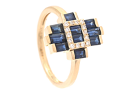 Jewellery - EARRINGS, 18K gold 10 blue sapphires 1,22 ctw - View 1