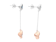 Jewellery - EARRINGS, 18K gold/white gold with 4 blue topazes 0,95 ctw - View 2